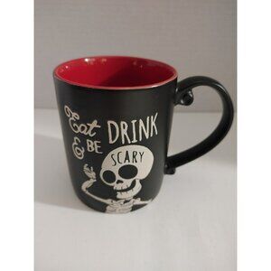 Halloween Mug Skeleton Eat Drink & Be Scary Black/Red by inhomestylez